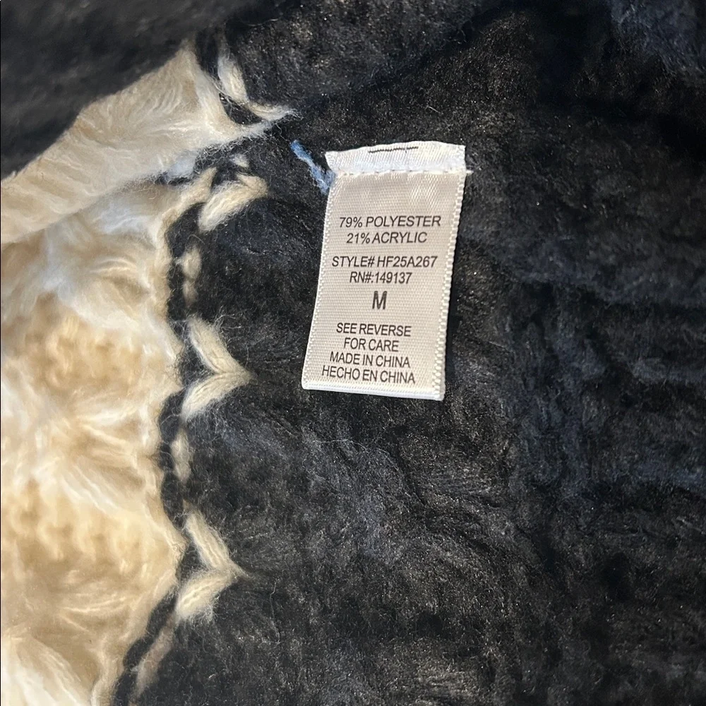 HYFVE Black and White Medium Open Knit Striped Cardigan New